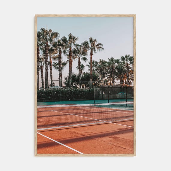 Fine Art Tennis Court Print Color Photography Poster Wall Decor For Sports Lovers Tennis Fans Gift Idea