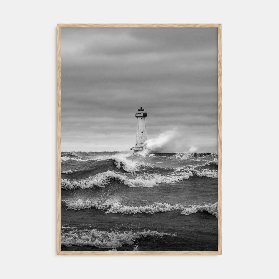 Fine Art Waves Crashing Print Black White Photography Poster For Home Decor Nautical Wall Art Coastal Decor