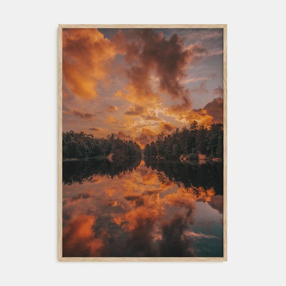 Fine Art Lake Sunset Print Color Photography Poster Landscape Wall Art Home Decor Nature Photography Gift Idea