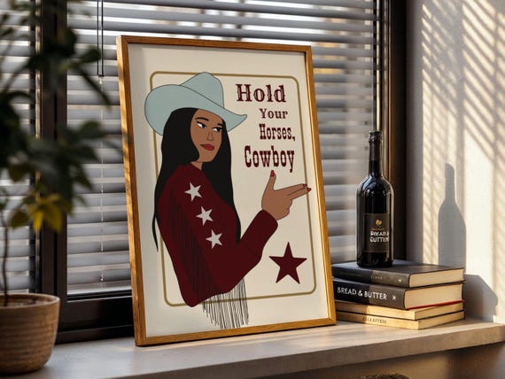 Hold Your Horses Cowboy Quote, Western Home Decor
