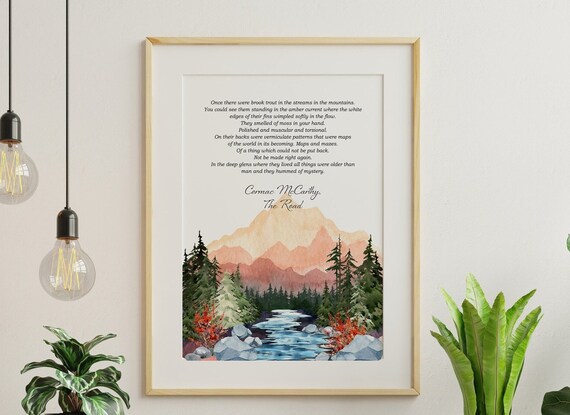 Cormac McCarthy The Road Brook Trout Quote Mountain Stream Print