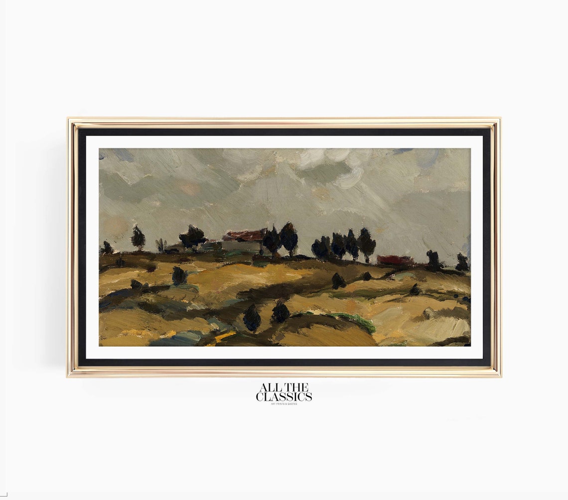 Ilmari Aalto Autumn Landscape With Clouds Moody Farm Fields Poster - Image 3