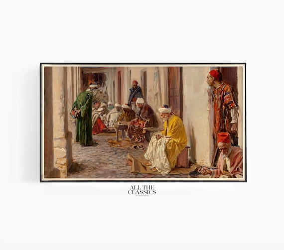 Frame Tv Art Vintage Art Wall Art North African Street Warm Hues A Street In Biskra Algeria Gustavo Simoni