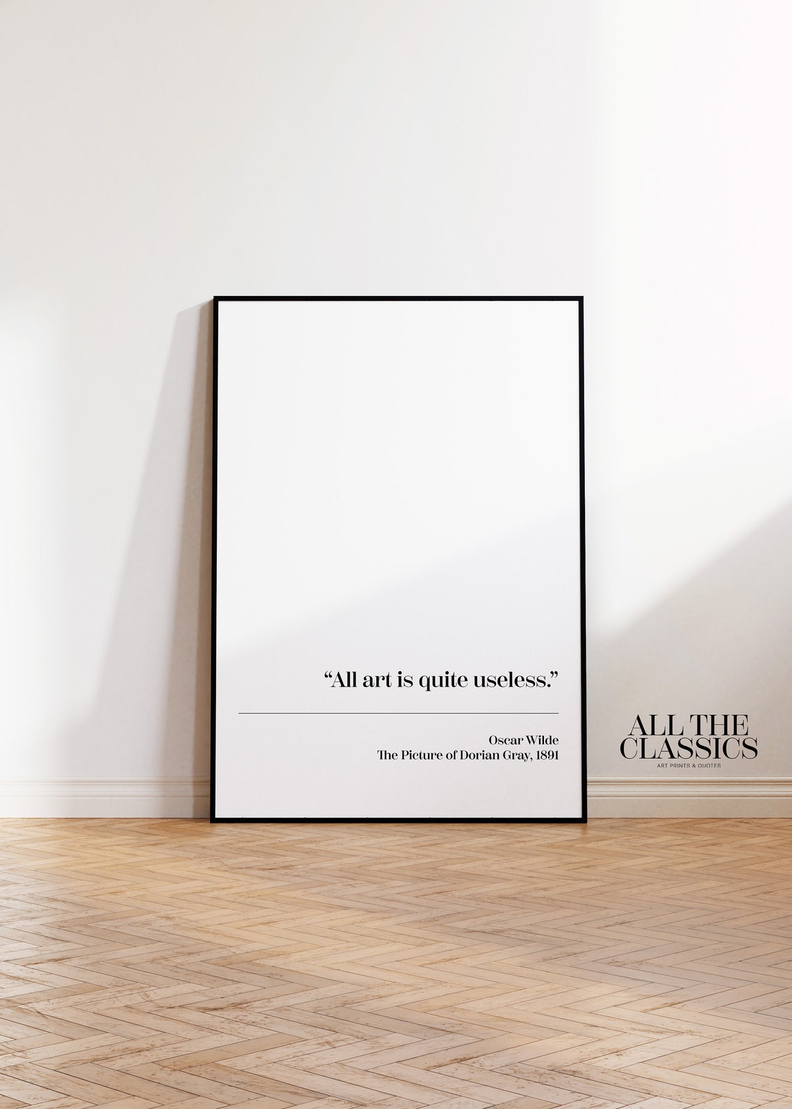 Oscar Wilde All Art Is Quite Useless Quote Minimalist Literary Poster - Image 2
