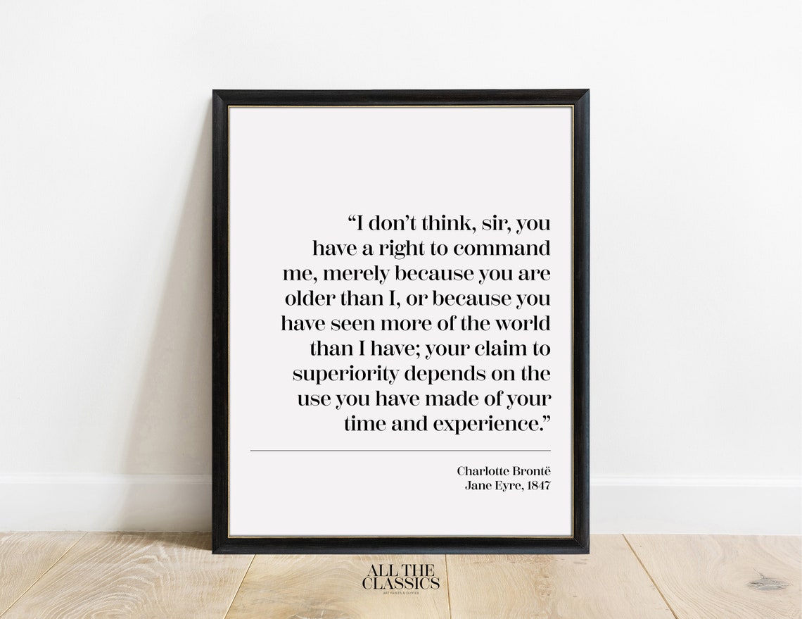 Jane Eyre Right To Command Quote Charlotte Bronte Feminist Poster