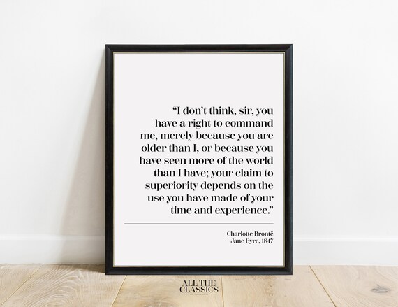 Jane Eyre Right To Command Quote Charlotte Bronte Feminist Poster