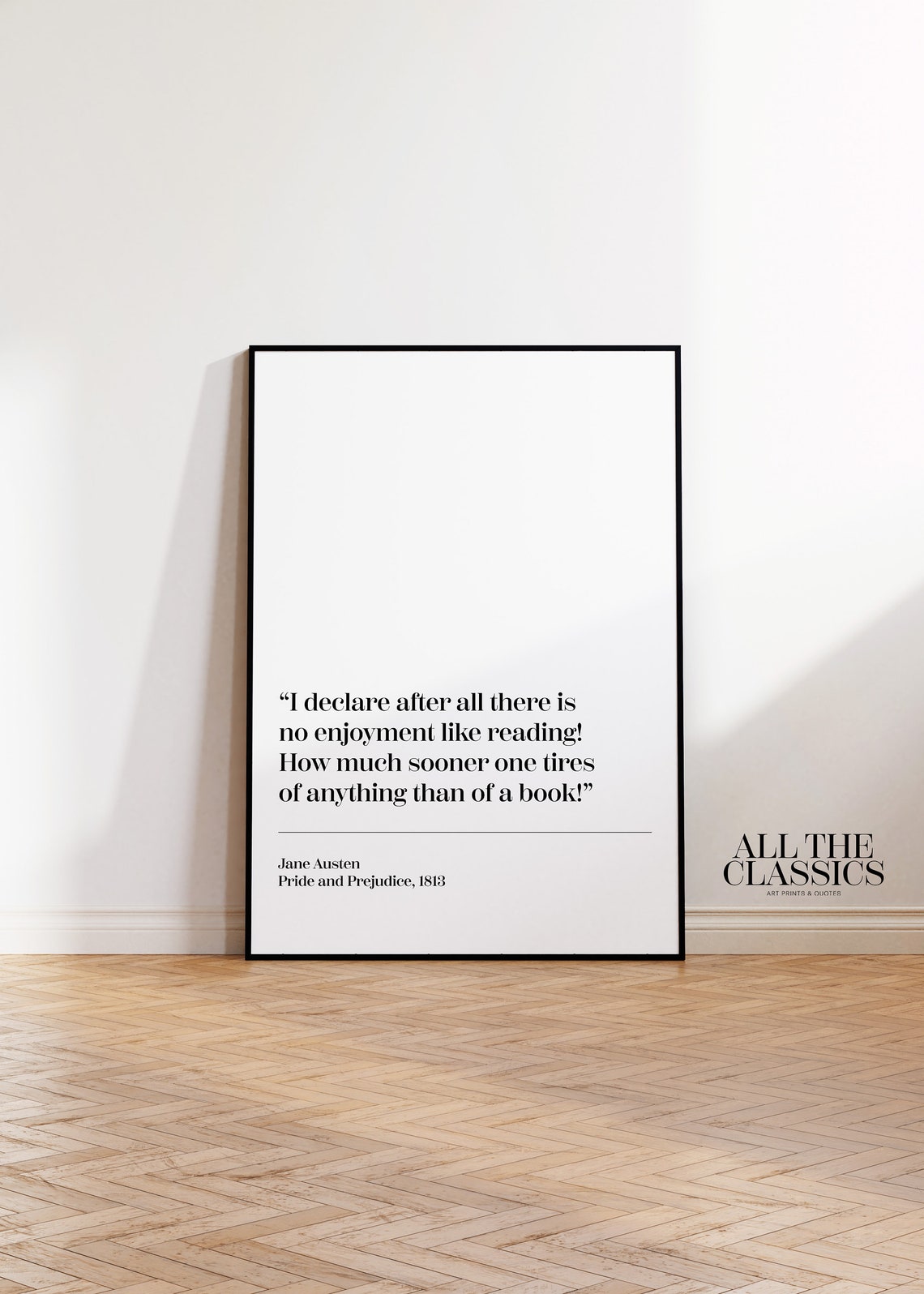 Jane Austen No Enjoyment Like Reading Quote Minimalist Poster - Image 3