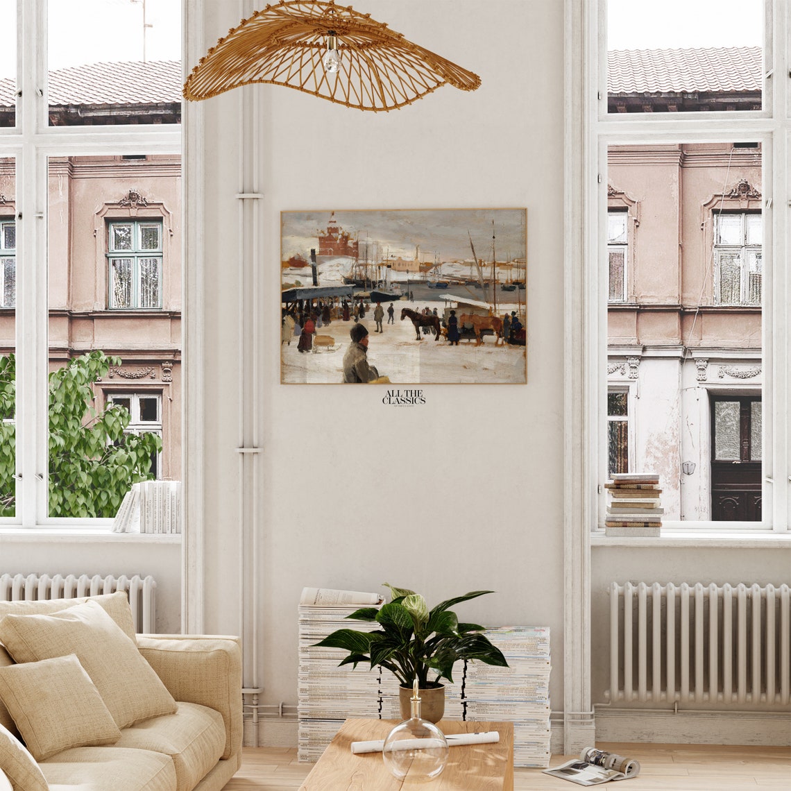 Albert Edelfelt Winter Day In Helsinki Market Square Snow Poster - Image 2