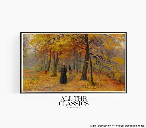 Carl Carlsen Forest Walk In Autumn Vivid Orange Gold Foliage Poster