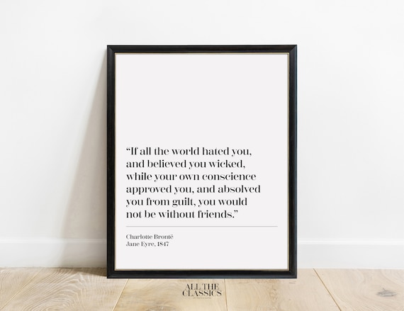 Charlotte Bronte Own Conscience Approved Quote Jane Eyre Minimalist Poster