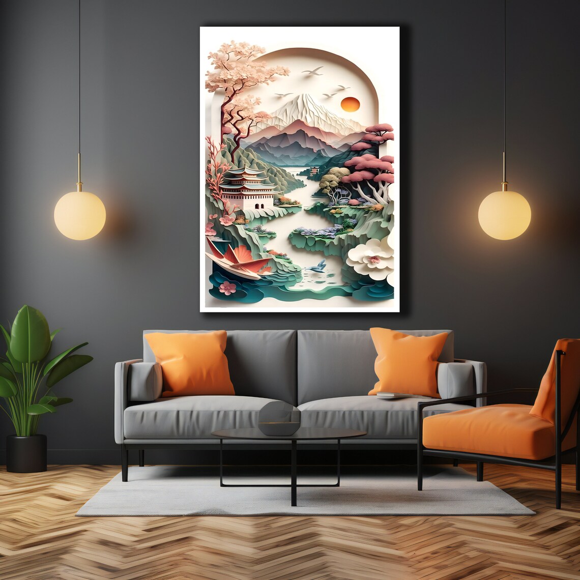 Chinese Illustration Art Illustration Wall Art Ready To Hang Decoration Chinese Wall Decor Framed Artwork Gift - Image 3