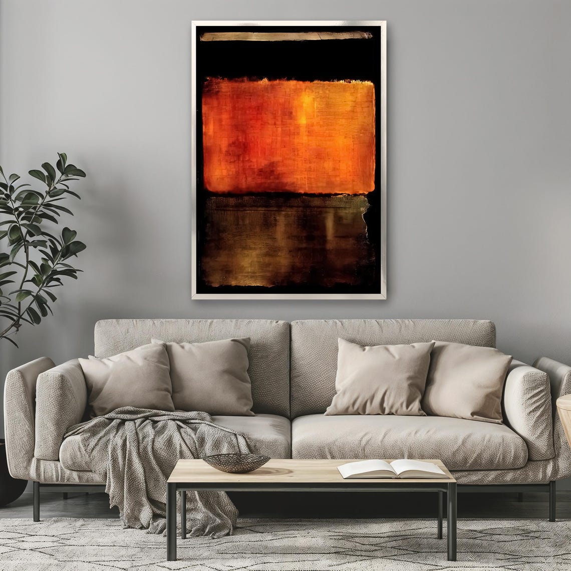 Mark Rothko Abstract Painting Orange Black Wall Art Home Decoration Modern Interior Design Room Decor Gift - Image 3