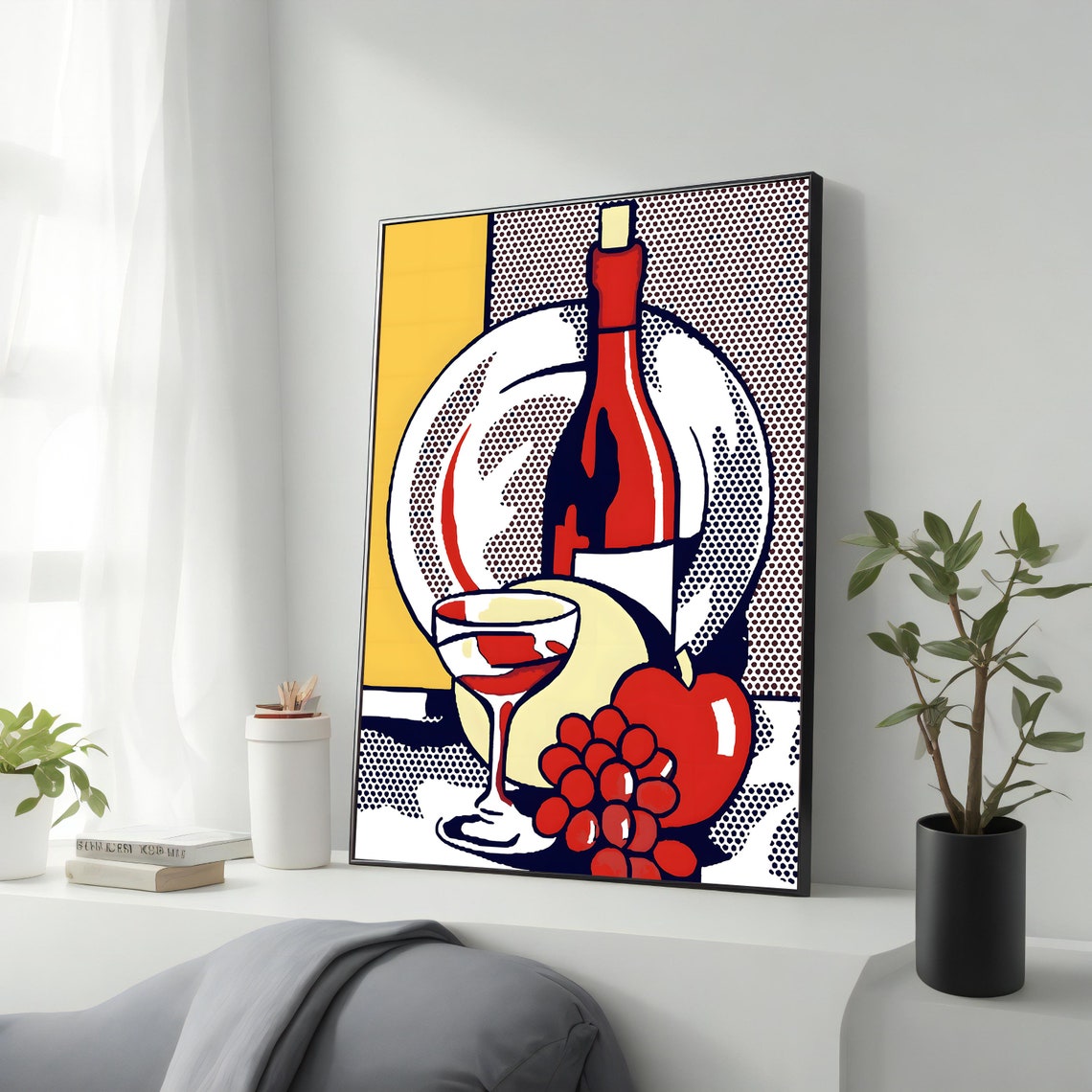 Red Wine Print Pop Art Wall Decor Modern Room Decor Red Wine Wall Decor Contemporary Artwork Interior Design Decor Unique Gift