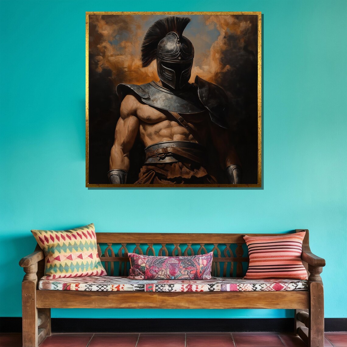 Ancient Gladiator Painting Roman Warrior Wall Art Epic Battle Decor Legendary Fighter Print Historical Armor Artwork Unique Gift - Image 4