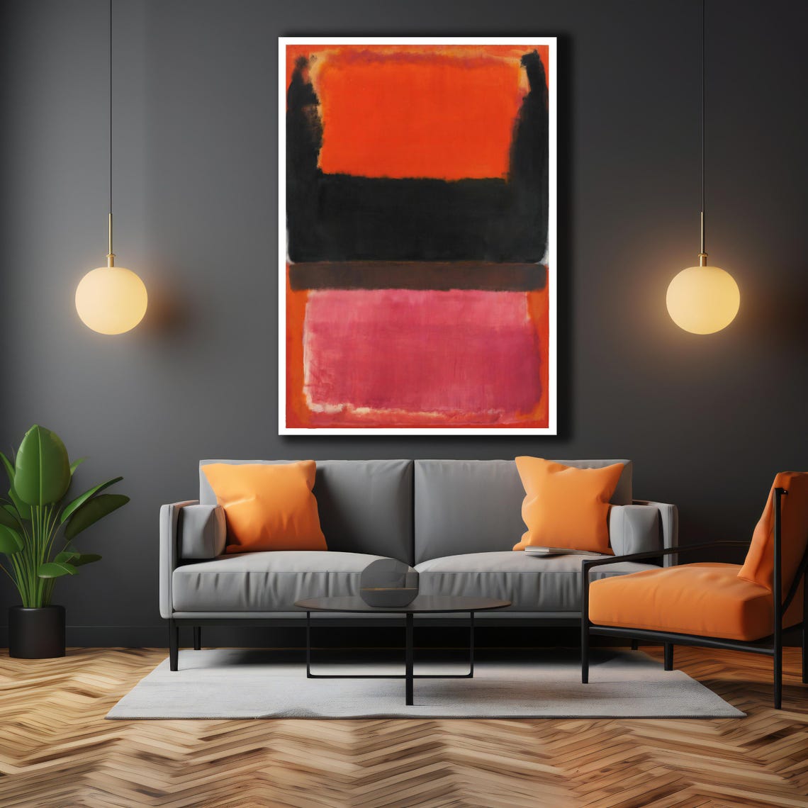 Rothko Inspired Abstract Expressionism Red Black Color Field Art Print - Image 2