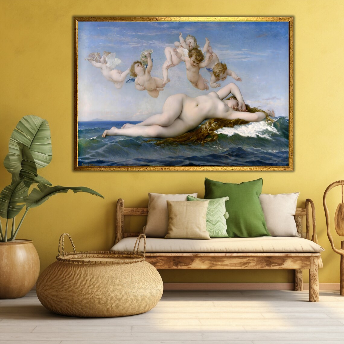 Cabanel The Birth Of Venus Reclining On Waves With Cherubs Art Poster - Image 4