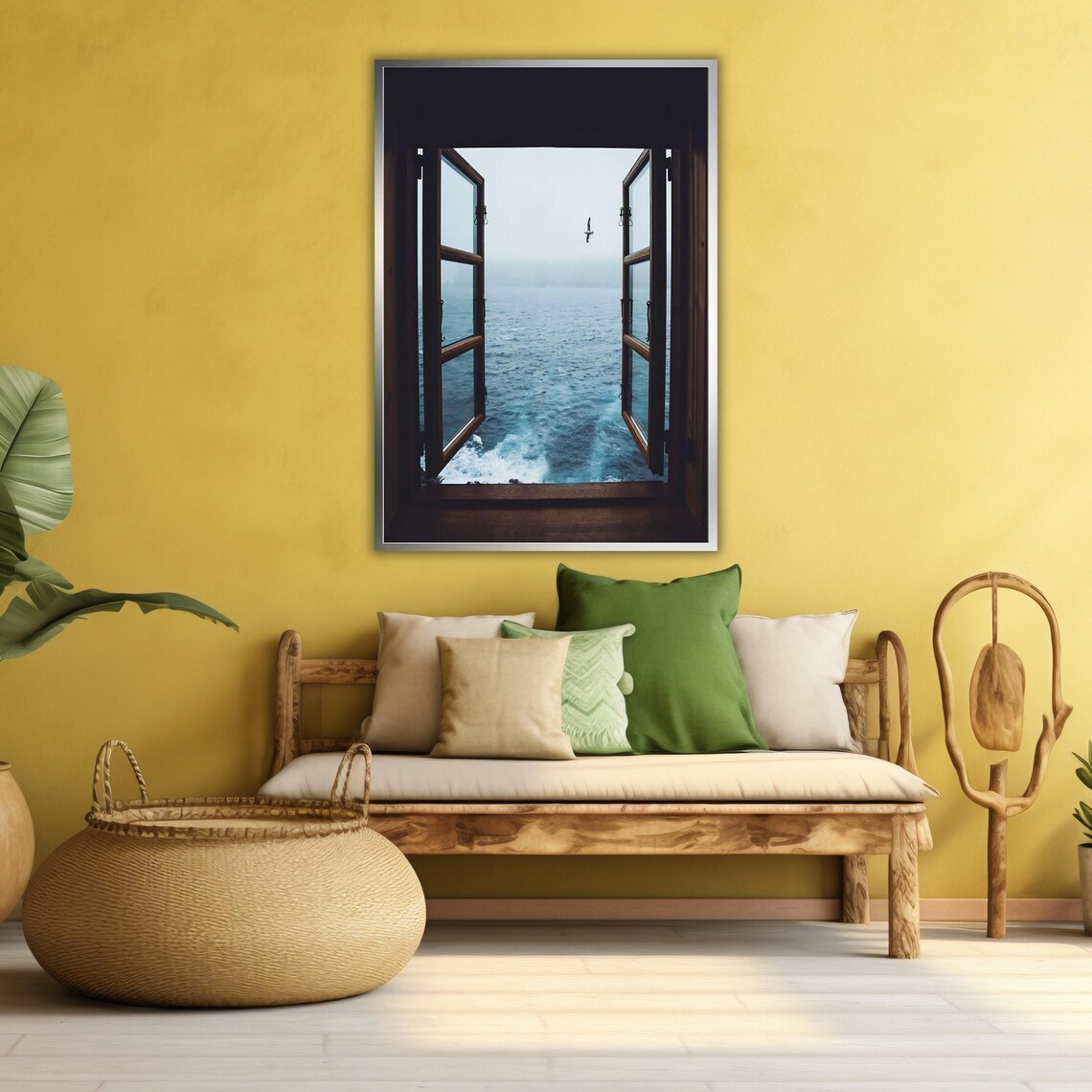 Ocean View Fake Window Art, Coastal Wall Decor - Image 3