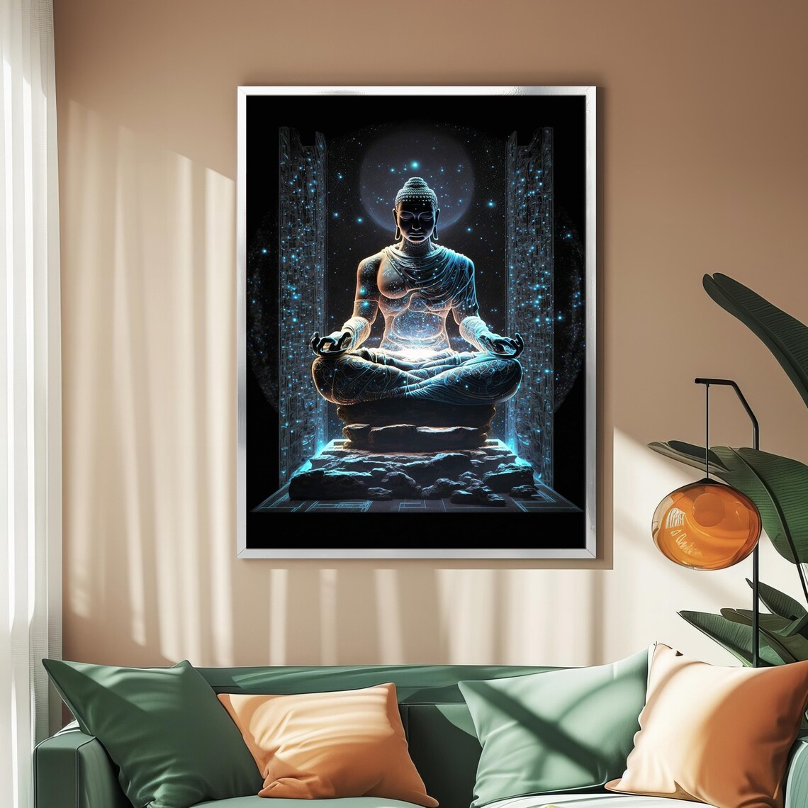 Cosmic Buddha Art Print, Celestial Meditation Decor - Image 2