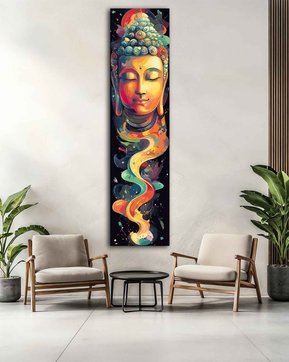 Colorful Abstract Buddha Face Vibrant Zen Meditation Vertical Poster - Image 2