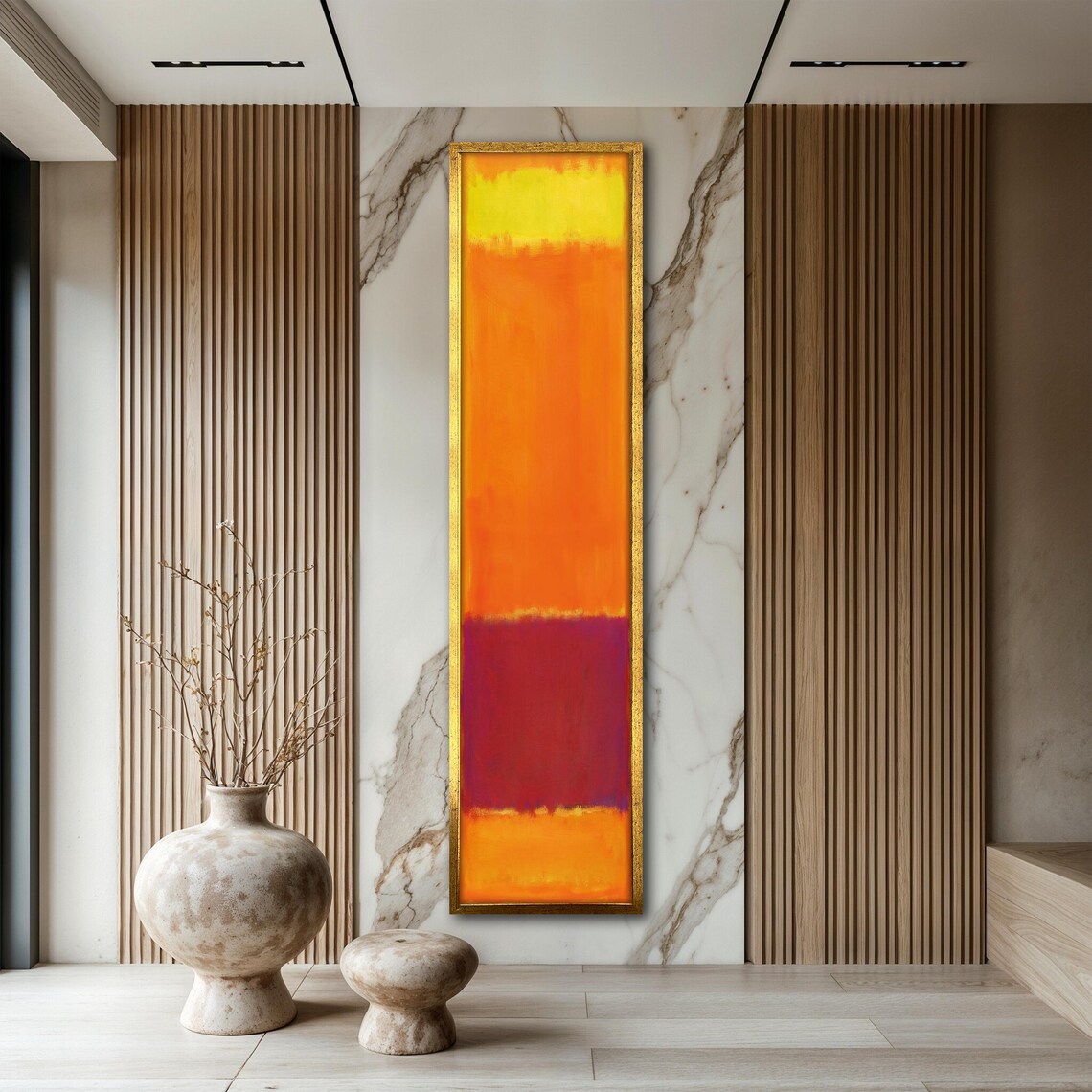 Mark Rothko Inspired Art Abstract Orange And Red Wall Decor Hallway Art Long Thin Wall Art Unique Gift For Art Lovers