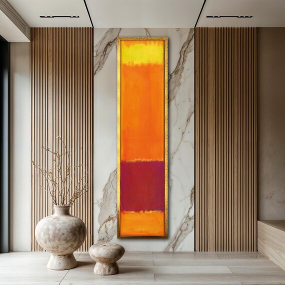 Mark Rothko Inspired Art Abstract Orange And Red Wall Decor Hallway Art Long Thin Wall Art Unique Gift For Art Lovers