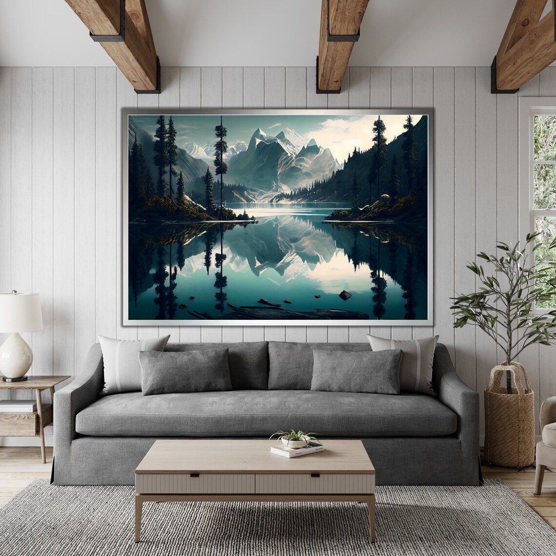 Nature Landscape Print Forest Painting Ready To Hang Artwork Gift For Nature Lovers Interior Design Art - Image 4
