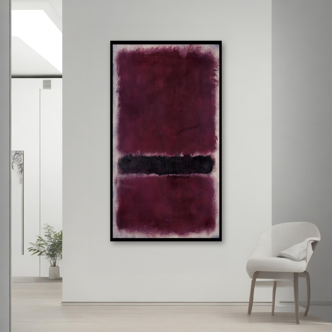 Modern Mark Rothko Art Minimalist Burgundy Black Wall Decor Contemporary Home Decor Mark Rothko Artwork Luxury Gift - Image 2