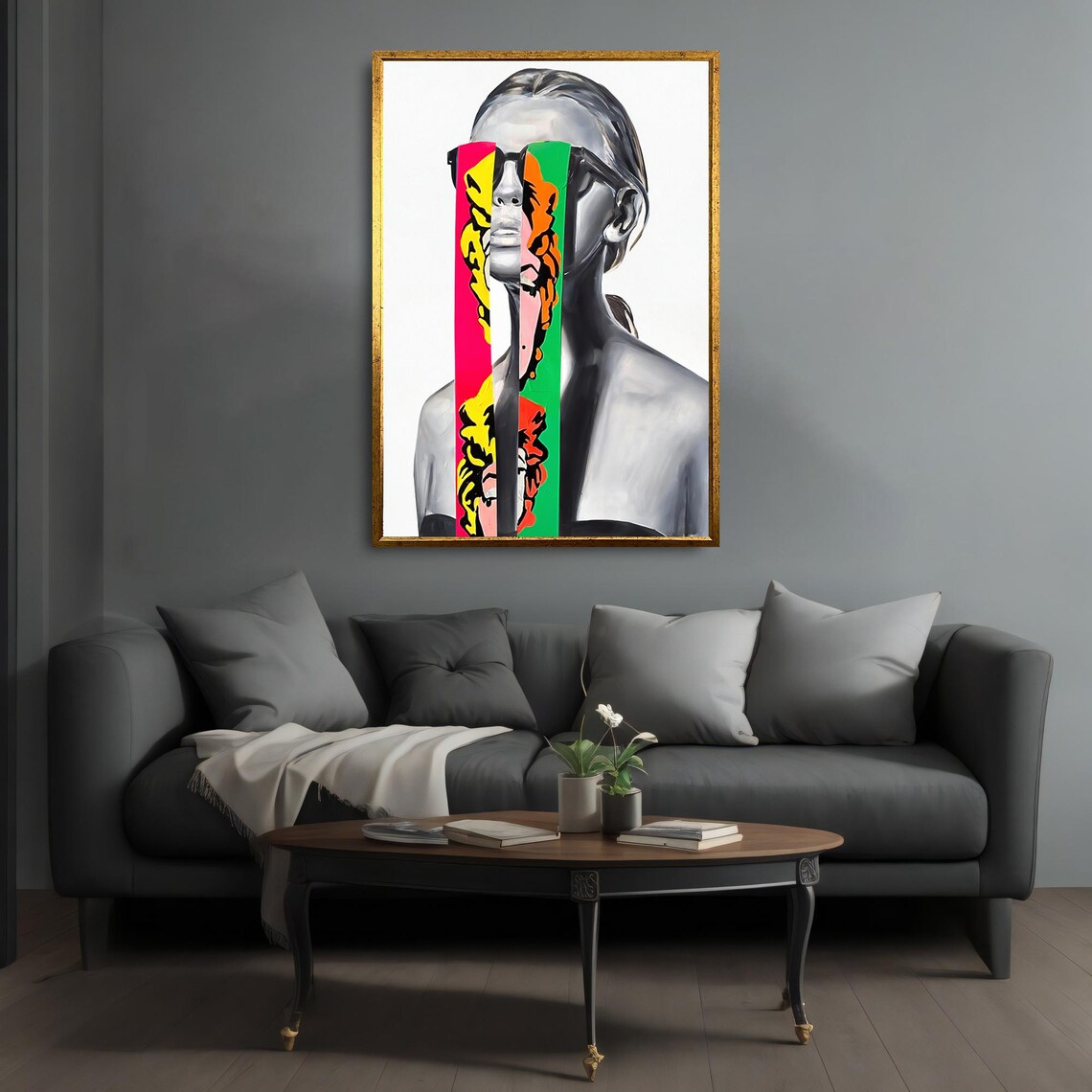 Abstract Pop Art Portrait Modern Wall Art Vibrant Wall Decor Modern Home Decoration Ready To Hang Gift Idea - Image 3