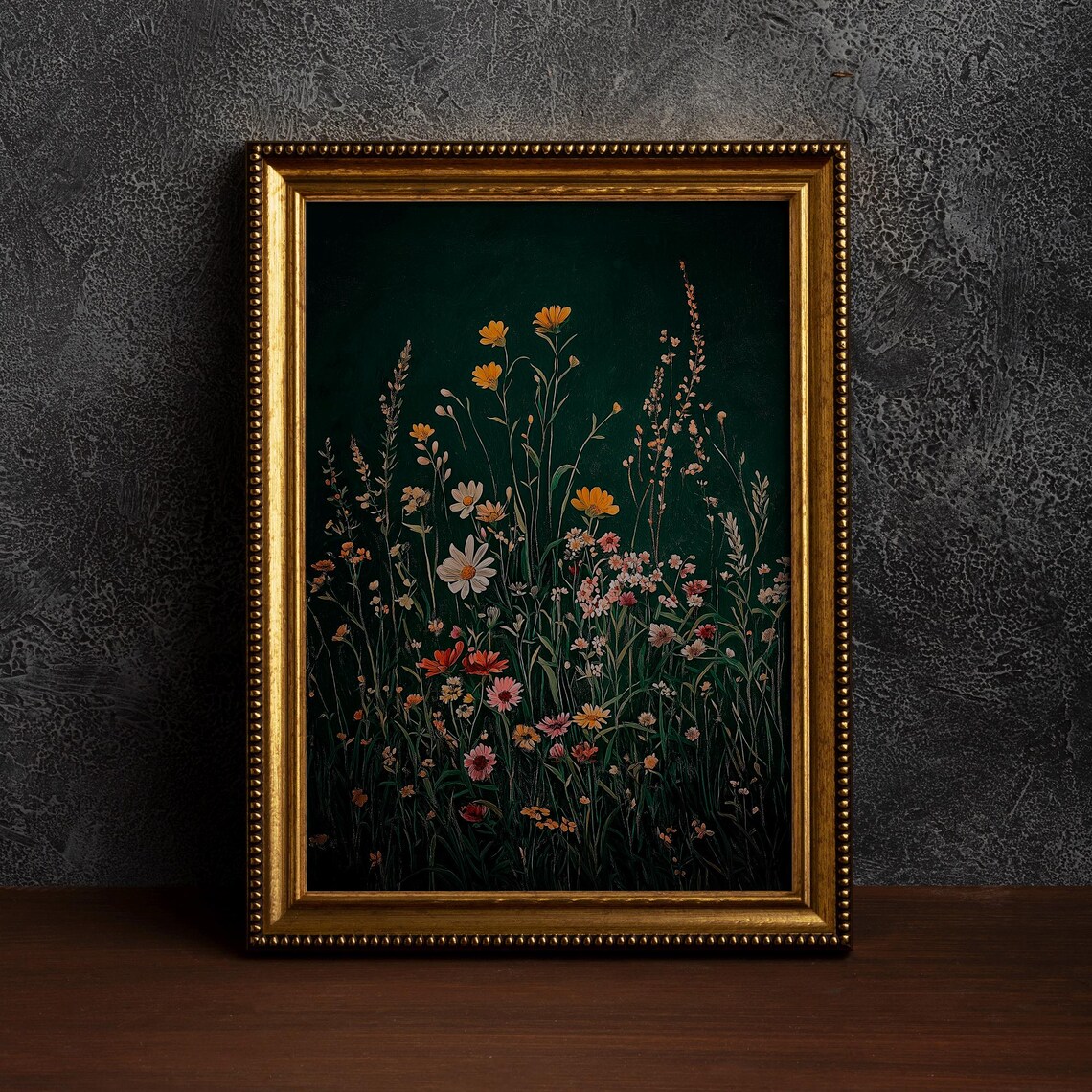 Emerald Green Floral Botanical Art Print