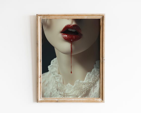 The Vampire Princessbaroque Wall Artgoth Moody Dark Academia Decorrenaissance Art Printsdark Antique Artvictorian Woman