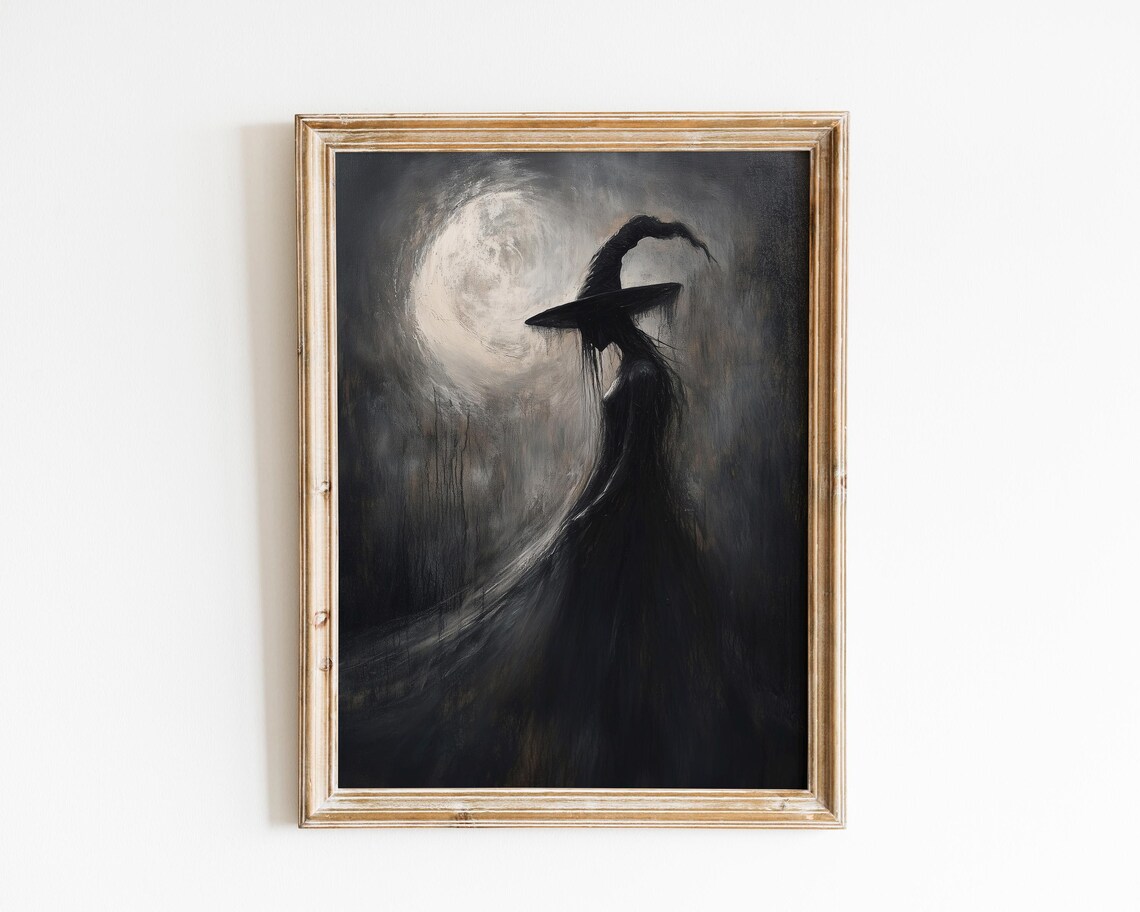 Witch Portrait, Dark Academia Gothic Decor Print
