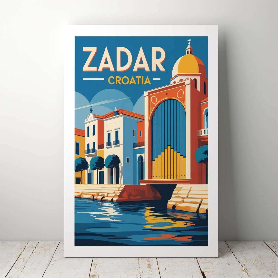 Zadar Vintage Travel Advertisement, Travel Poster