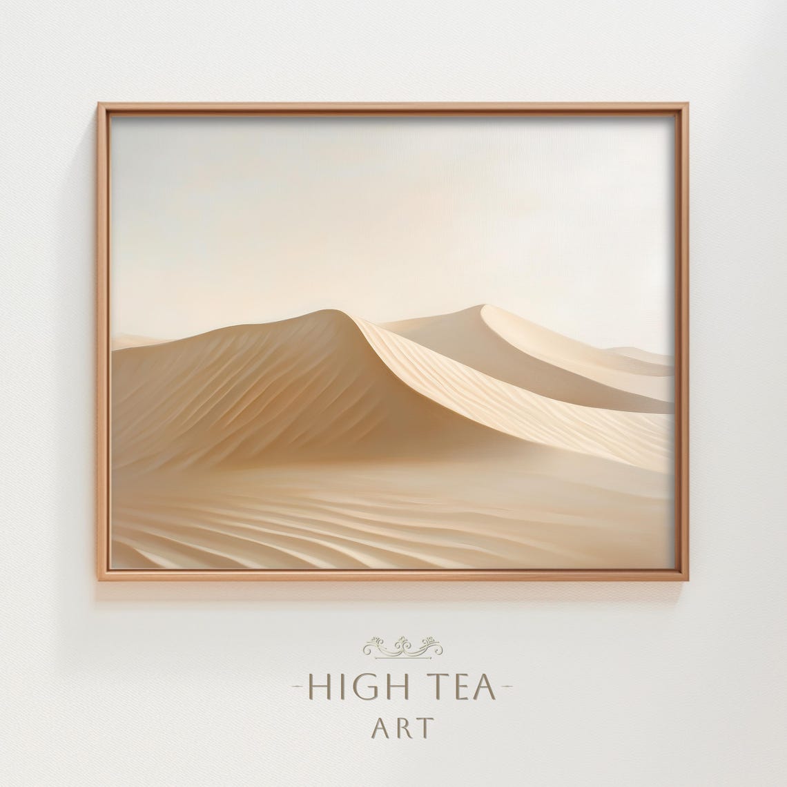 Minimalist Beige Desert Sand Dunes Serene Neutral Landscape Poster