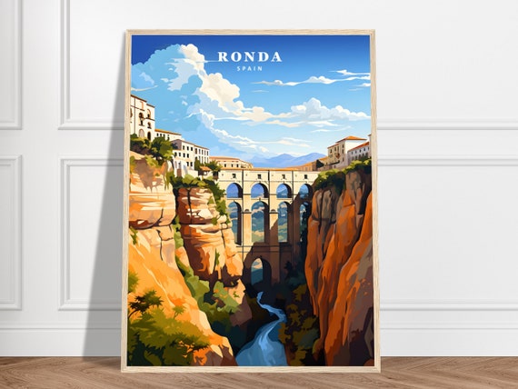 Ronda Travel Print Spain Collection Puente Nuevo Andalusia City Poster Nature Framed Wall Art