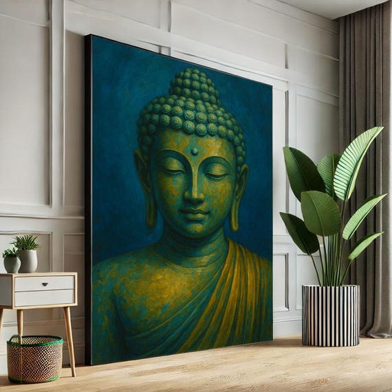 Peaceful Buddha Canvas Wall Art Print Serene Spiritual Decor For Living Room Meditation Luxury Gift