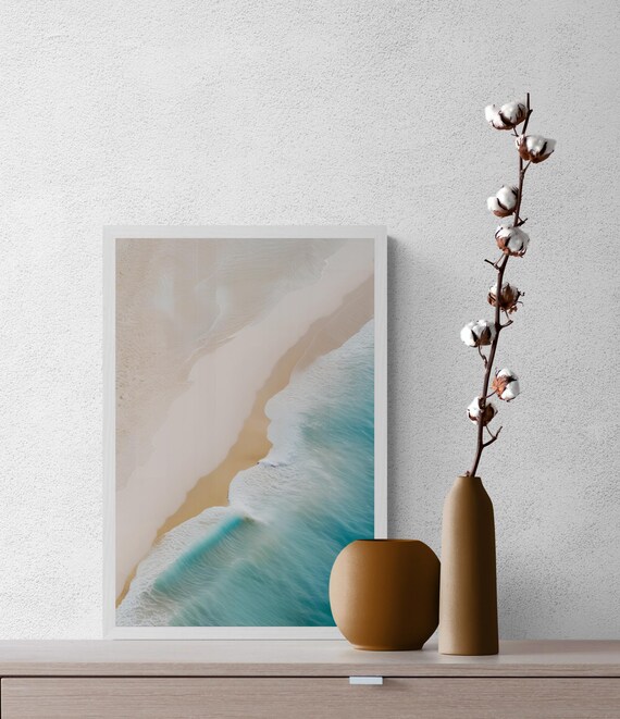 Waves Wall Art Photography Crashing Sea Waves Moody Waves Print Sea Photo Wave Poster Art Blue Ocean Photo Art
