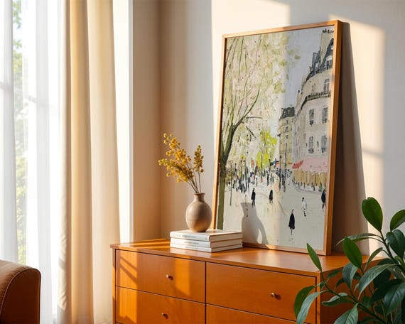 Parisian Oil Painting Paris Art Abstract Painting French Art Decor Parisian Street Scene Art Henri Matisse Art Style