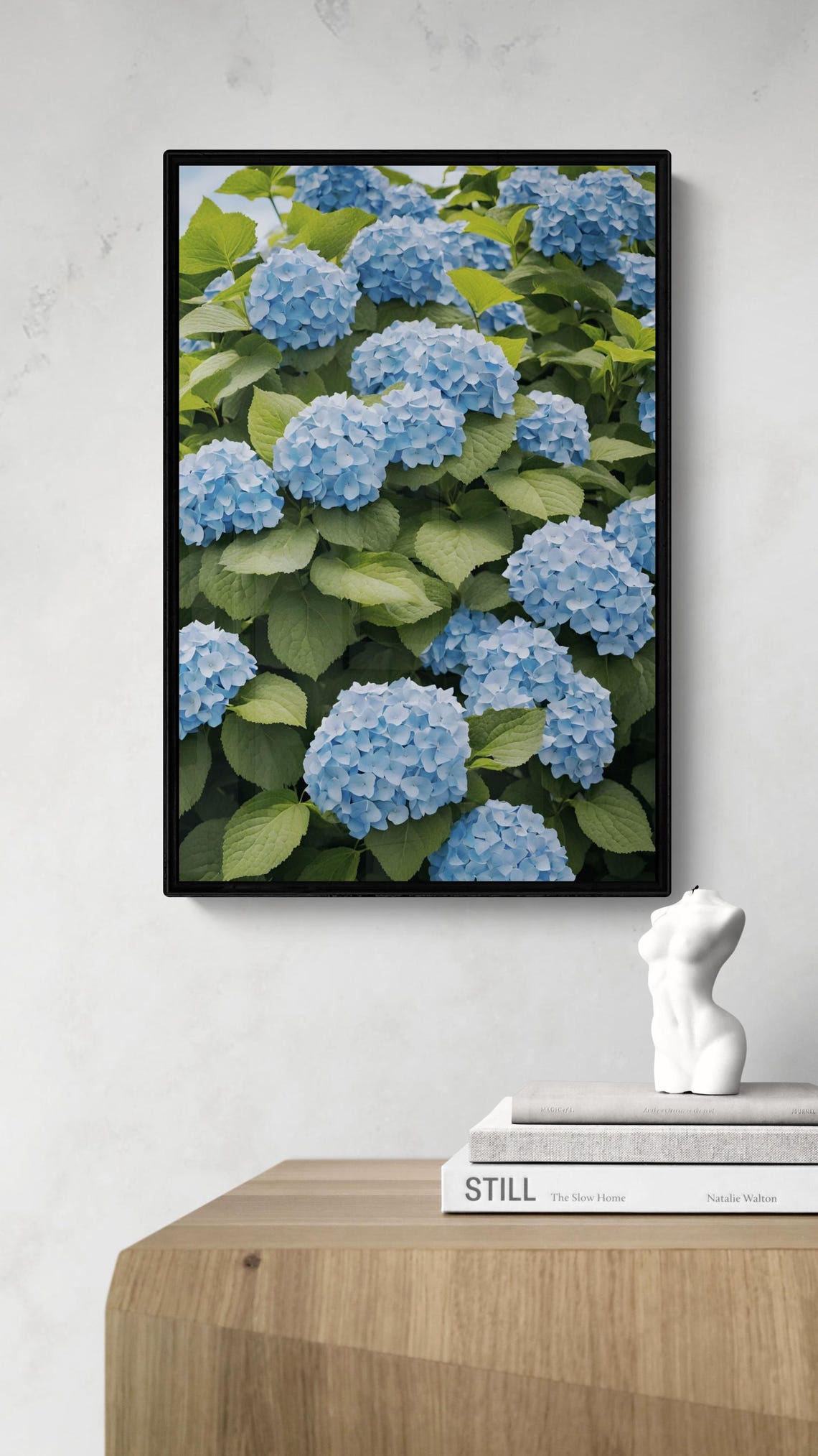 Blue Hydrangea Botanical Floral Art Flower Market Art Spring Flowers Abstract Design Henri Matisse Style Art - Image 2