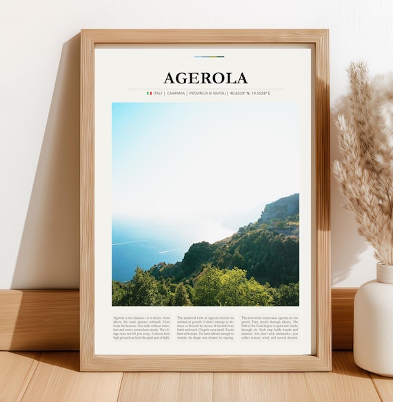Agerola Italy Amalfi Coast Mountain Hills Sea View Travel Poster
