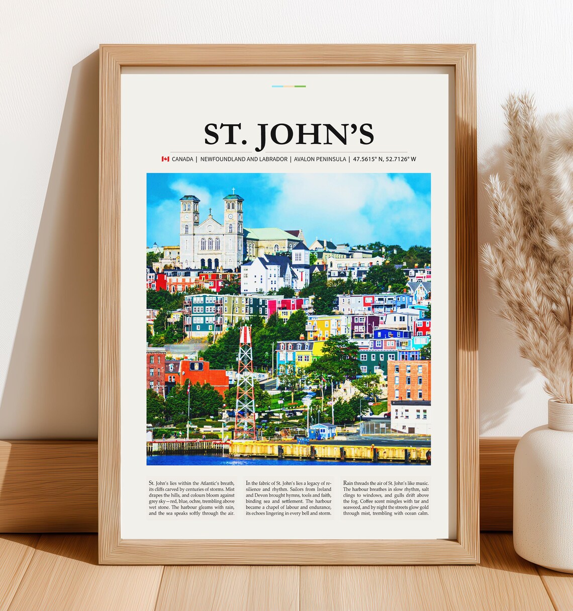 St Johns Canada, Vintage Atlantic Coast Travel Poster