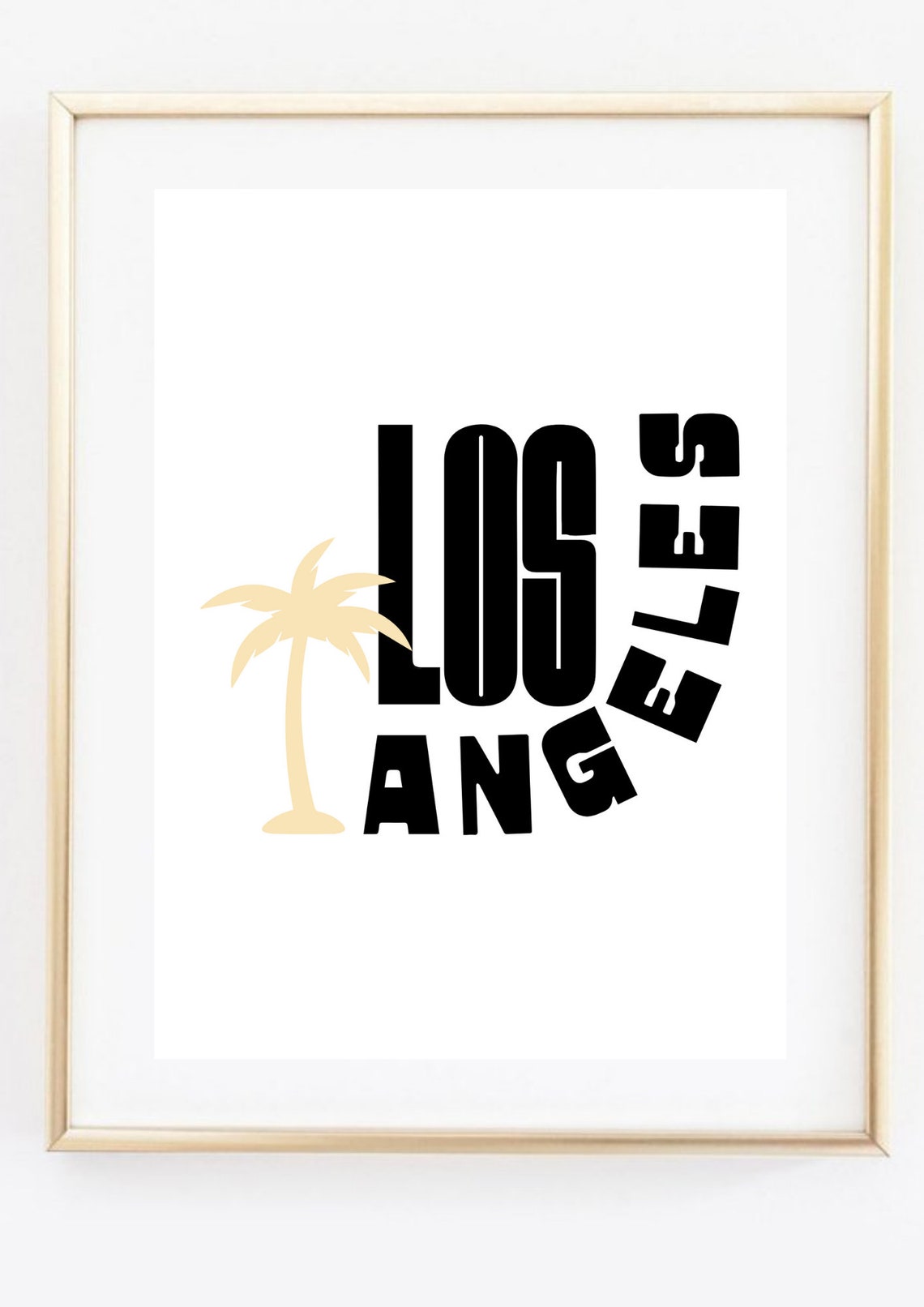 Los Angeles California Palm Tree Bold Typography Travel City Poster - Image 3