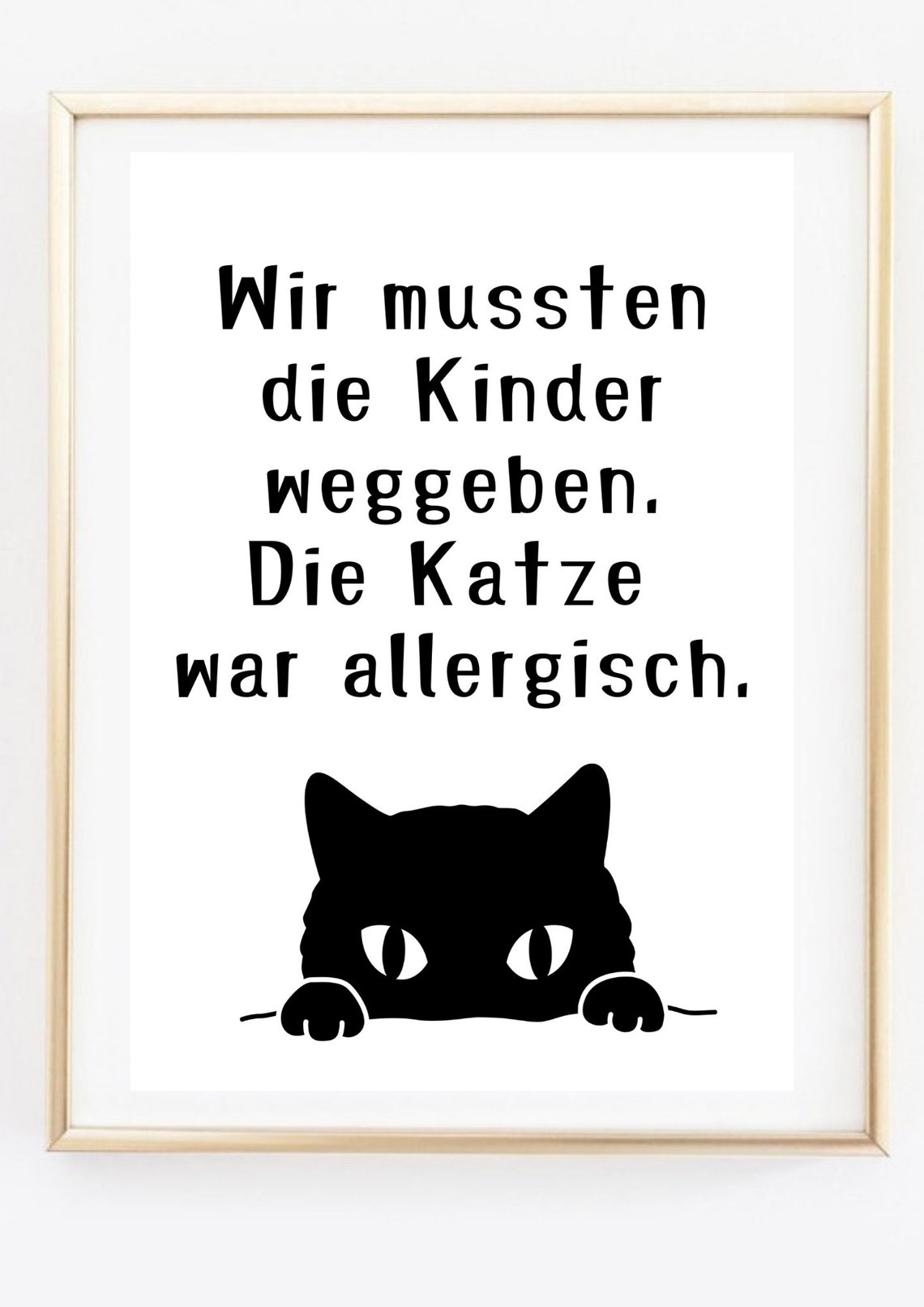 Funny German Cat Quote Humor Black Cat Minimalist Kitchen Poster - Image 2
