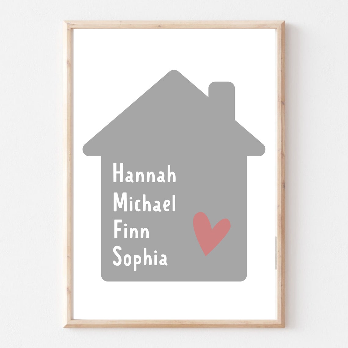 Personalized Family House Names Heart Minimalist Home Decor Wall Art - Image 3