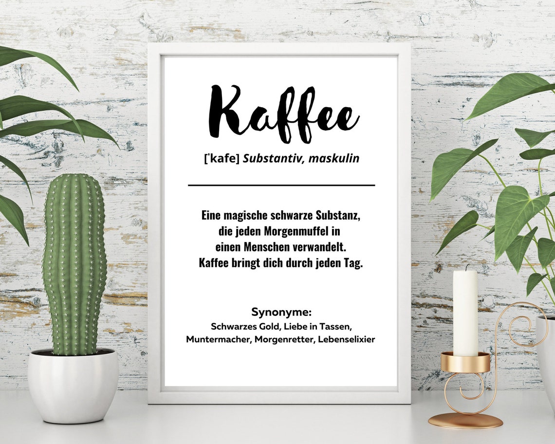 Art Print Din A4 Definition Coffee Coffee Love Coffee Gift Print Poster Picture Without Frame - Image 3