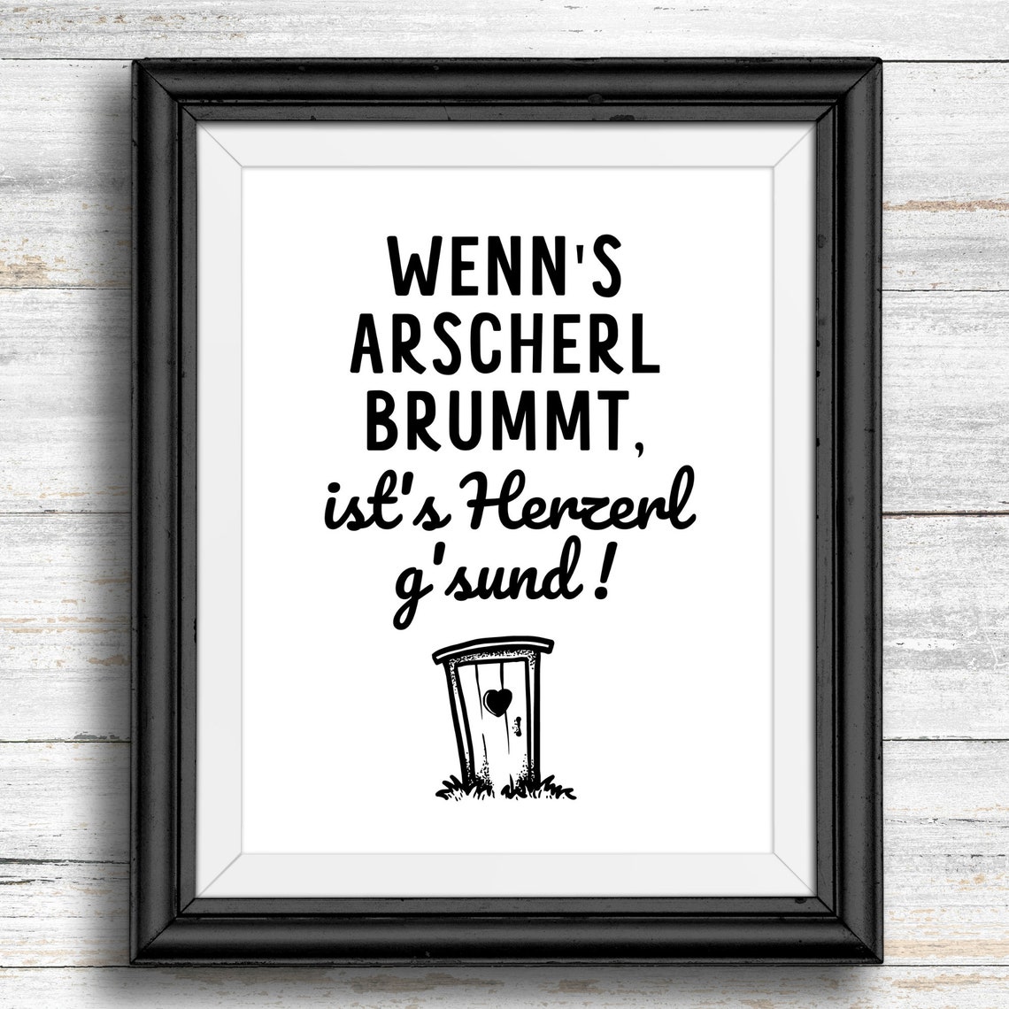 Funny Bavarian Toilet Humor German Dialect Bathroom Sign Poster - Image 4