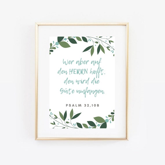 Din A4 Art Print Without Frame Bible Verse Psalm But Who Hopes For The Lord Religion God Typography Image Poster Gift