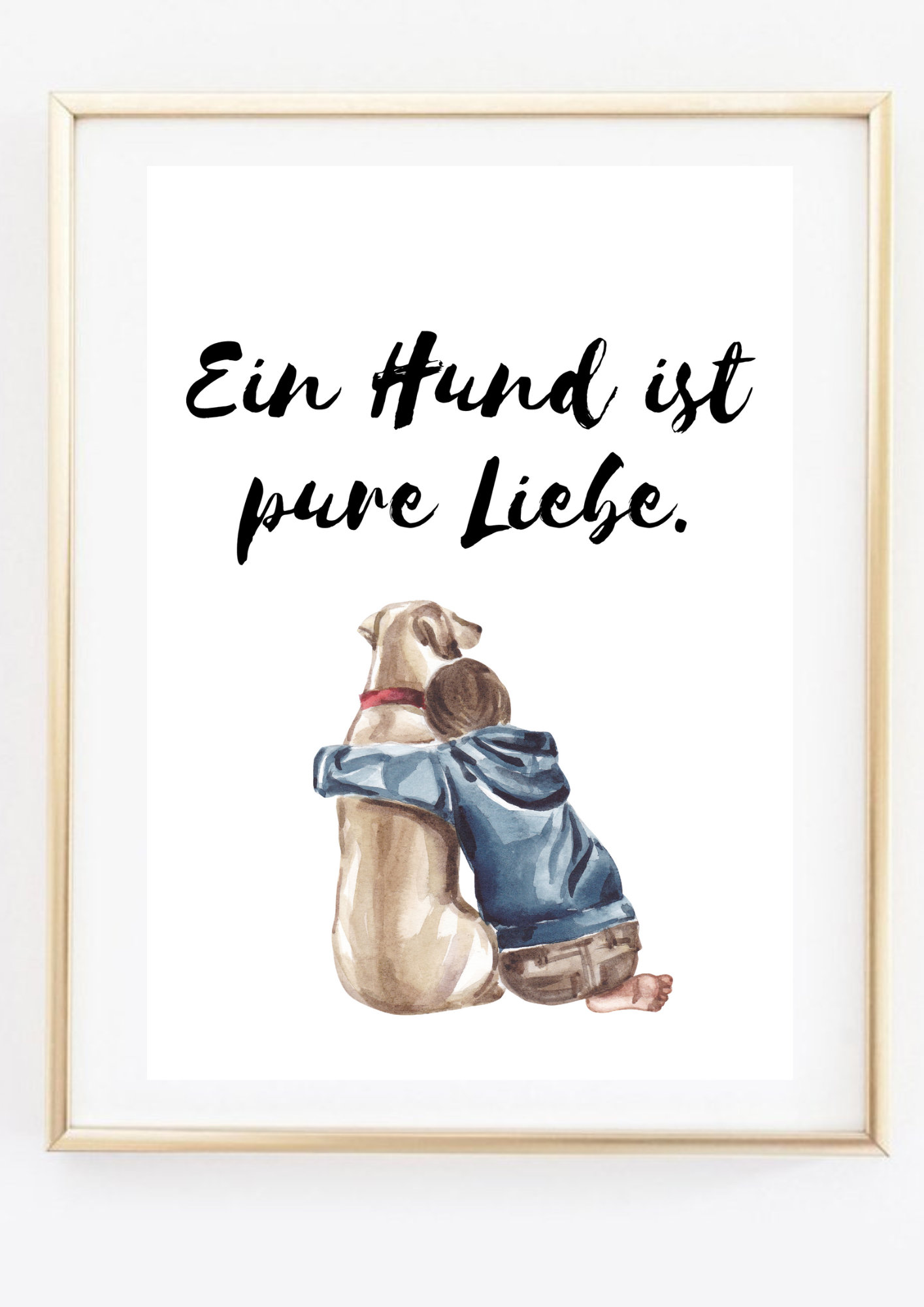 Din A4 Art Print Without Frame Saying A Dog Is Pure Love Dog Dog Love Animal Love Best Friend Picture Poster Print Typography - Image 3