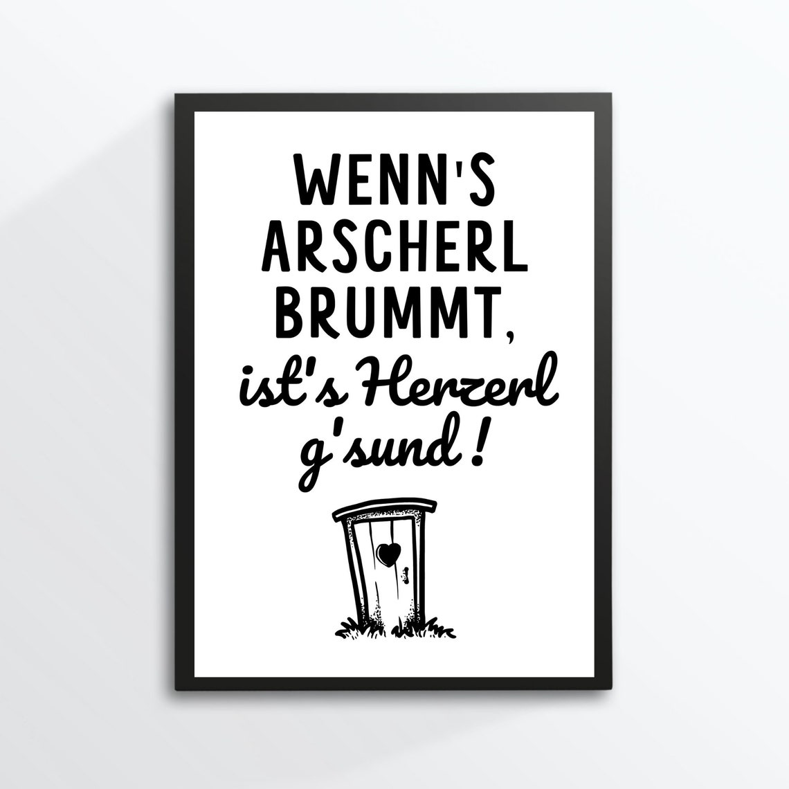 Funny Bavarian Toilet Humor German Dialect Bathroom Sign Poster