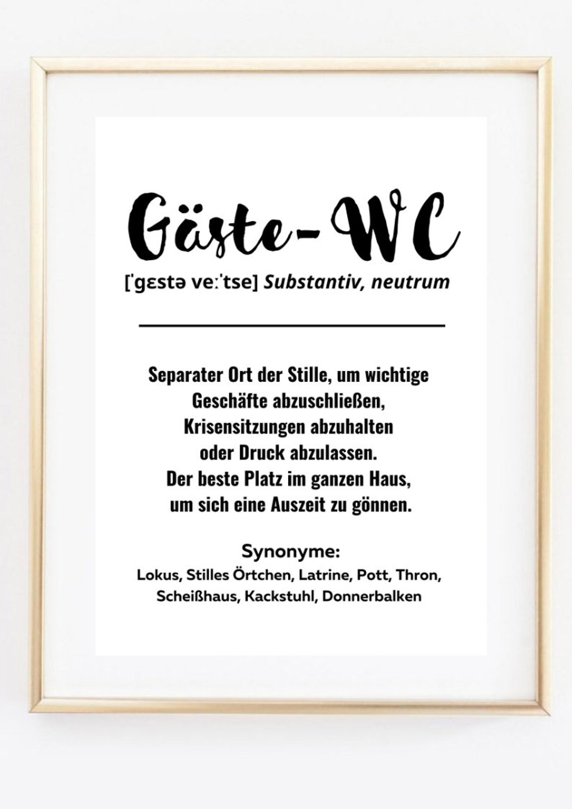 Funny German Guest Bathroom Definition Typography Humor Poster - Image 3