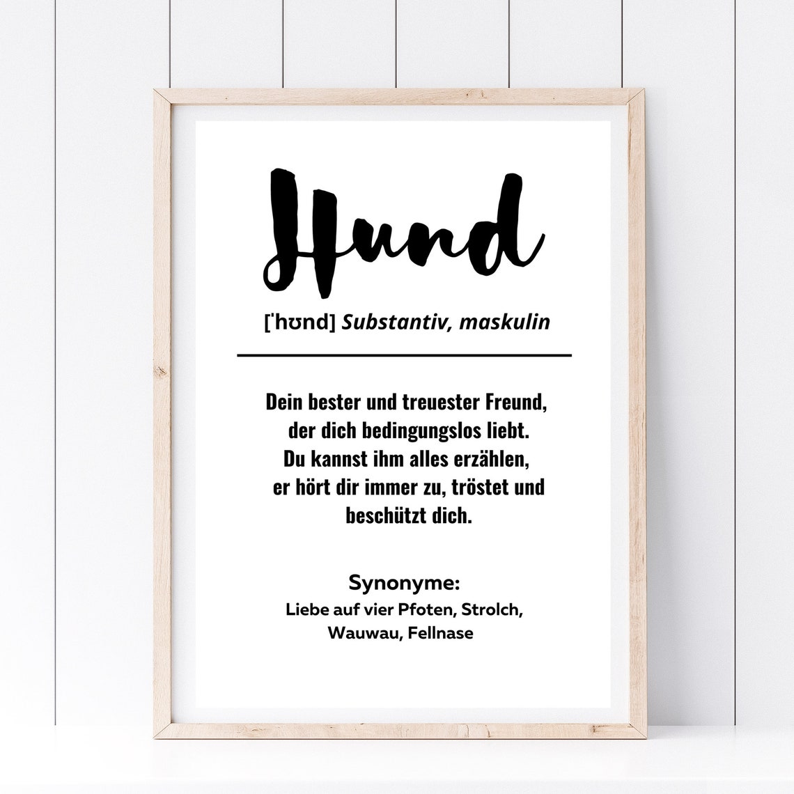 Hund German Dog Dictionary Definition Quote Dog Lover Wall Art Poster - Image 3